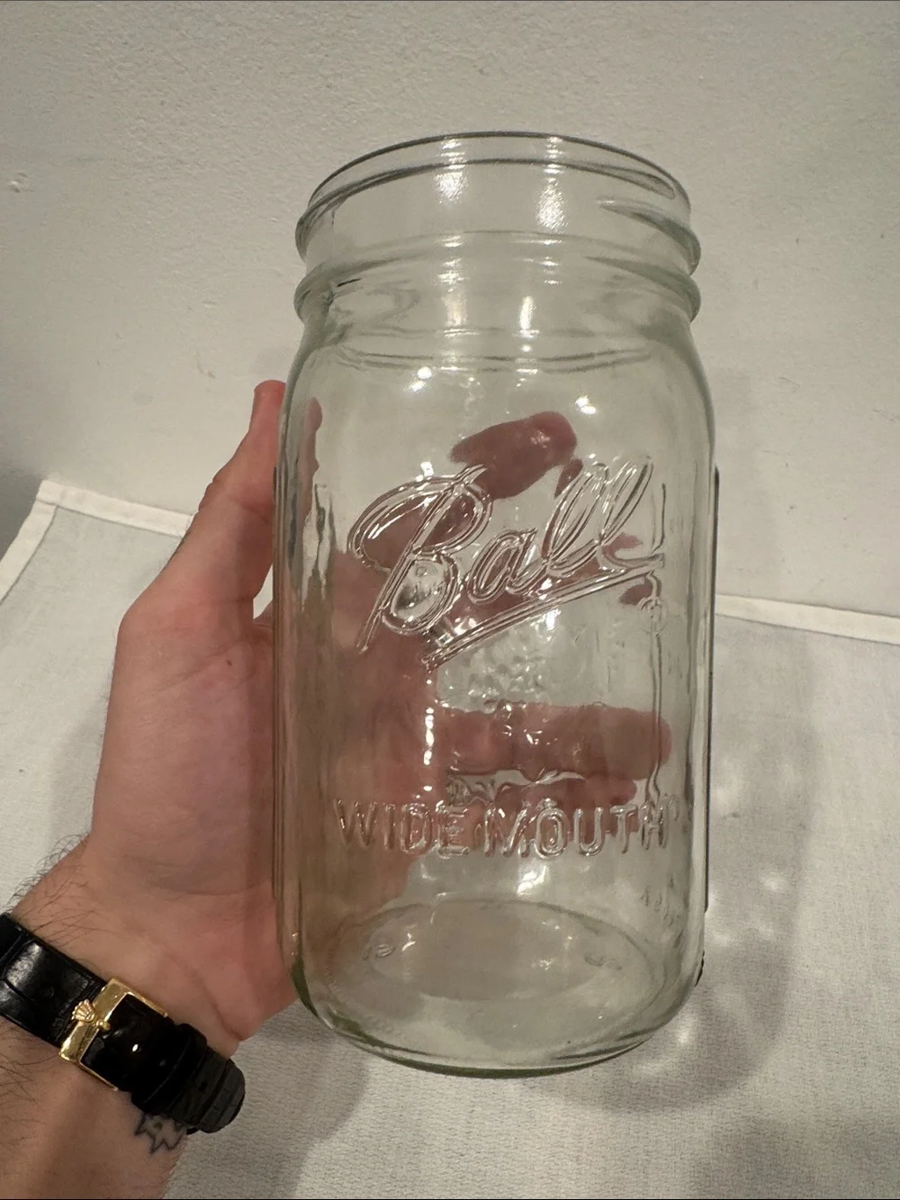 Vintage Ball Glass Mason Jar 1975 Fruit - Clear